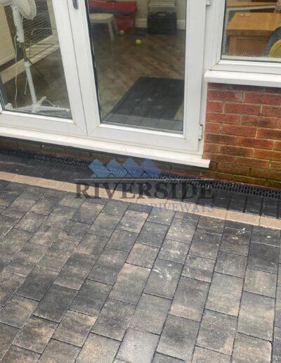 Installation Grey block paving Patio at Royton, Oldham