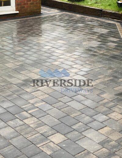Installation Grey block paving Patio at Royton, Oldham