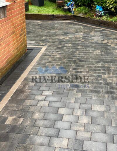 Installation Grey block paving Patio at Royton, Oldham