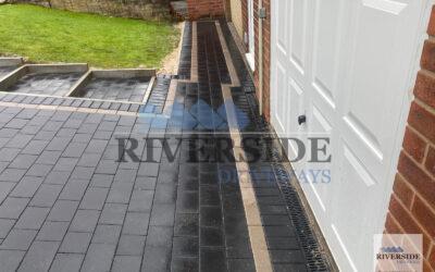 Medina charcoal natural border block paving at Dukinfield, Tameside