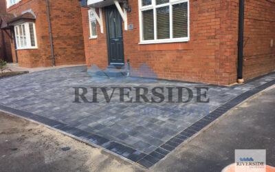 Grey block paving at Middleton, Oldham