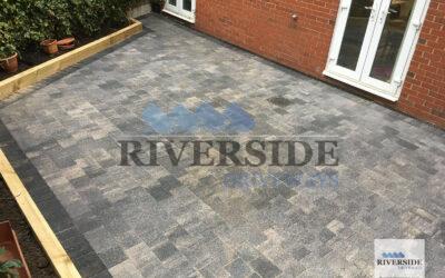 Grey block paving at Delph, Oldham
