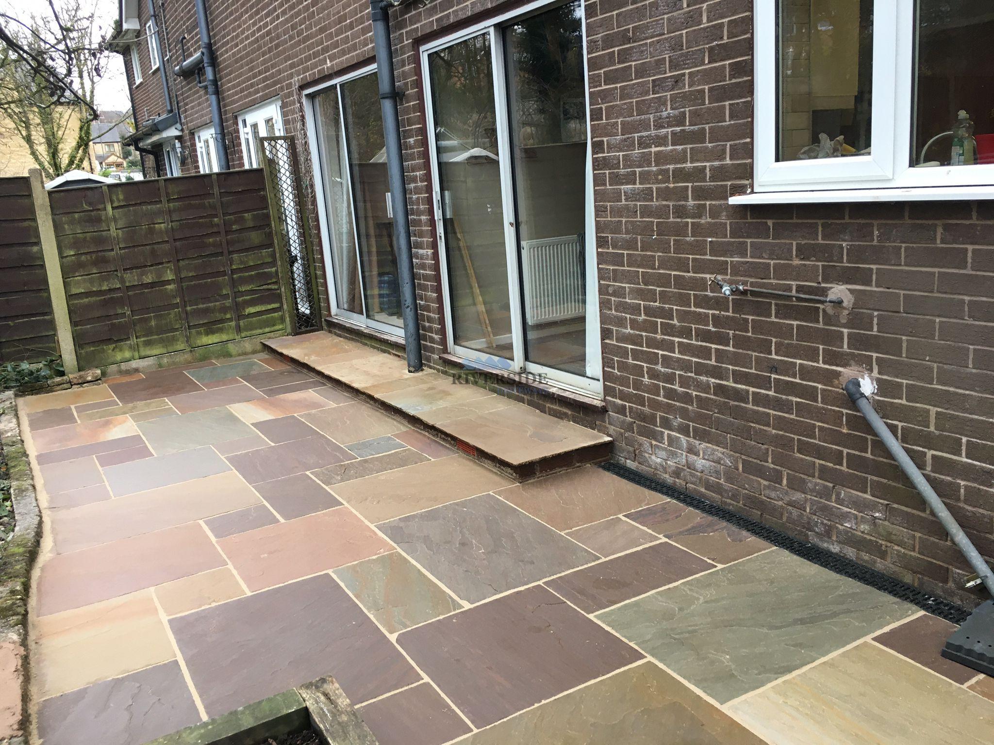 Installation Grey block paving Patio at Royton, Oldham