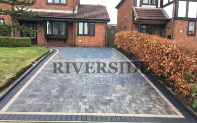 Medina Granite Stone natural and charcoal border at Hyde Tameside