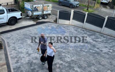 Medina Granite Stone with natural and charcoal border at Saddleworth, Oldham
