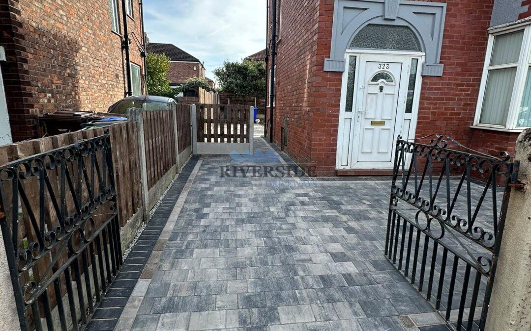 Medina Granite Stone natural and charcoal border Droylsden